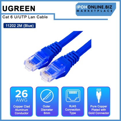 UGREEN CAT6 U/UTP LAN CABLE 2M (BLUE)